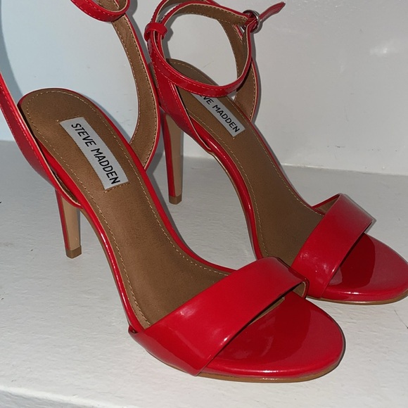 Red Open Toe Heel - Picture 2 of 3